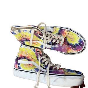 Vans tie dye high tops lace up sneakers tennis shoes